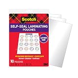 Scotch Self-Sealing Laminating Pouches, Letter Size 8.5×11″ (9×11.5″ Pouches), 10-Pack – Clear, Photo Safe, No Laminator Needed for Home, Office or Classroom – view 1