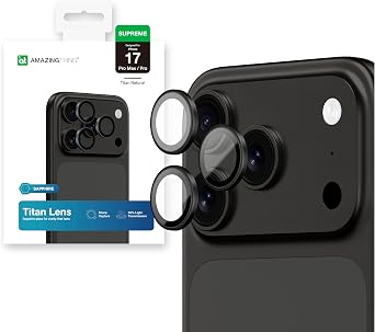 شيء مذهل لهاتف iPhone 17 Pro/Pro Max [Titan - AR Lens] واقي عدسة الكاميرا، غطاء العدسة، مجموعة 3 عدسات، طلاء AF/AR، هيكل بصري مكون من 7 طبقات، ملاءمة متدفقة، أداة محاذاة سهلة التثبيت