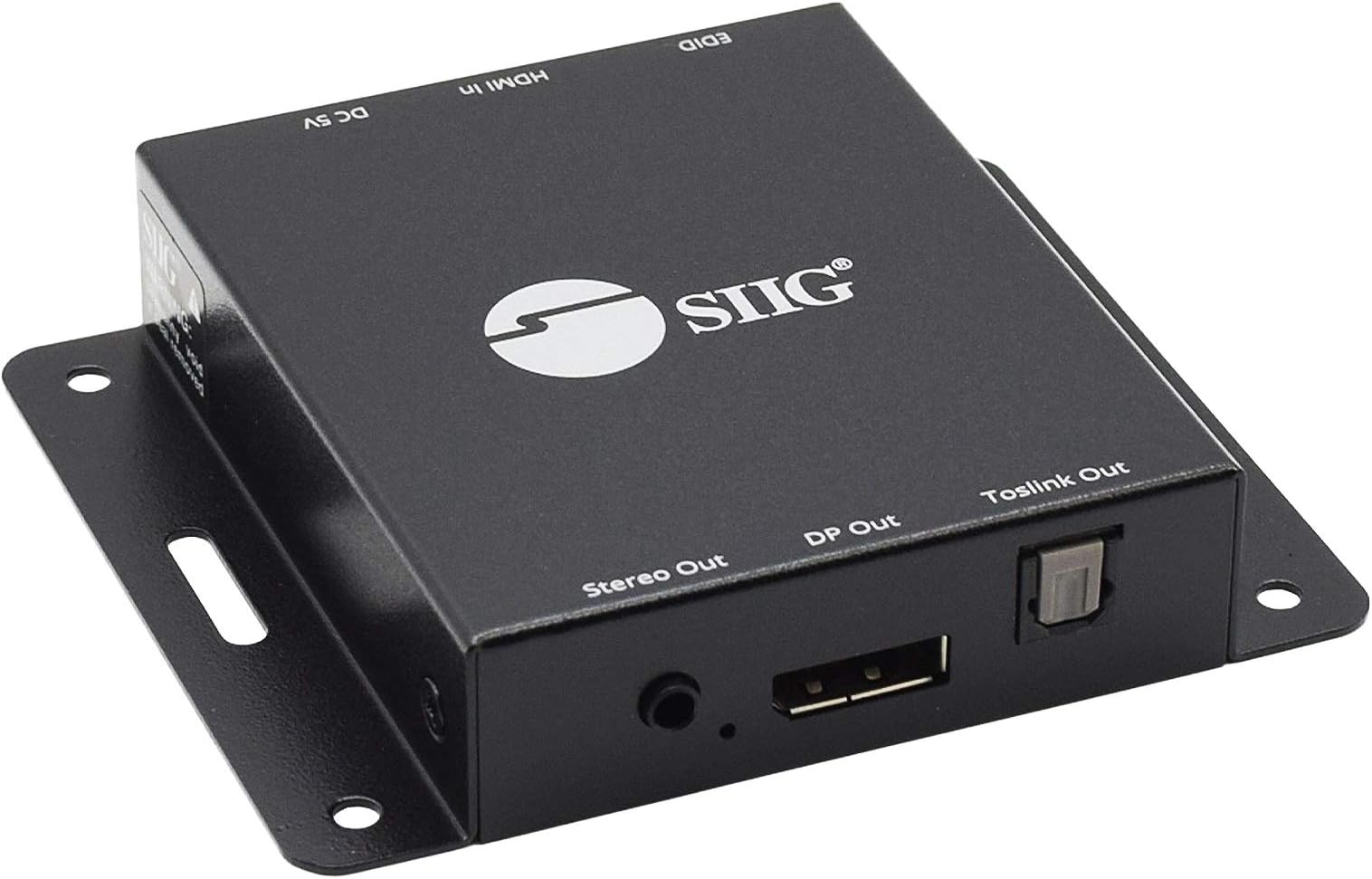 SIIG HDMI to DisplayPort Converter Adapter, One-Way HDMI 2.0 Source to DP 1.2 Display,4K60 & 1080p144Hz,HDCP 2.2,EDID,Audio Extract to Toslink/3.5mm,TAA Compliant,ESD Protection CE-H26A11-S1