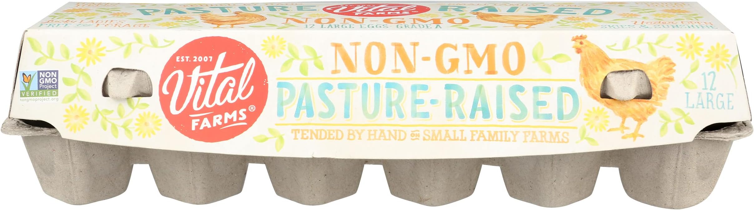 Vital Farms 1 Dozen Pasture-Raised Eggs, Large, Brown, Grade A Eggs, Certified Humane, 12 Ct