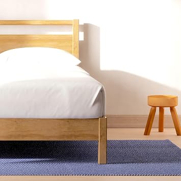 LIFEMENT Signature Wood Platform Bed Frame with Headboard, Essential, Noise Free, Under Bed Storage, No Box Spring Needed, Easy Assembly (Natural, Queen (U.S. Standard))