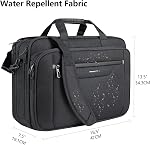 VANKEAN Laptop Bag Laptop Briefcase Fits Up to 18 Inch Laptops XXL Water-Repellent Gaming Computer Bag Messenger Shoulder Bag for Men and Women Expandable Capacity for Travel/Business/School- Black