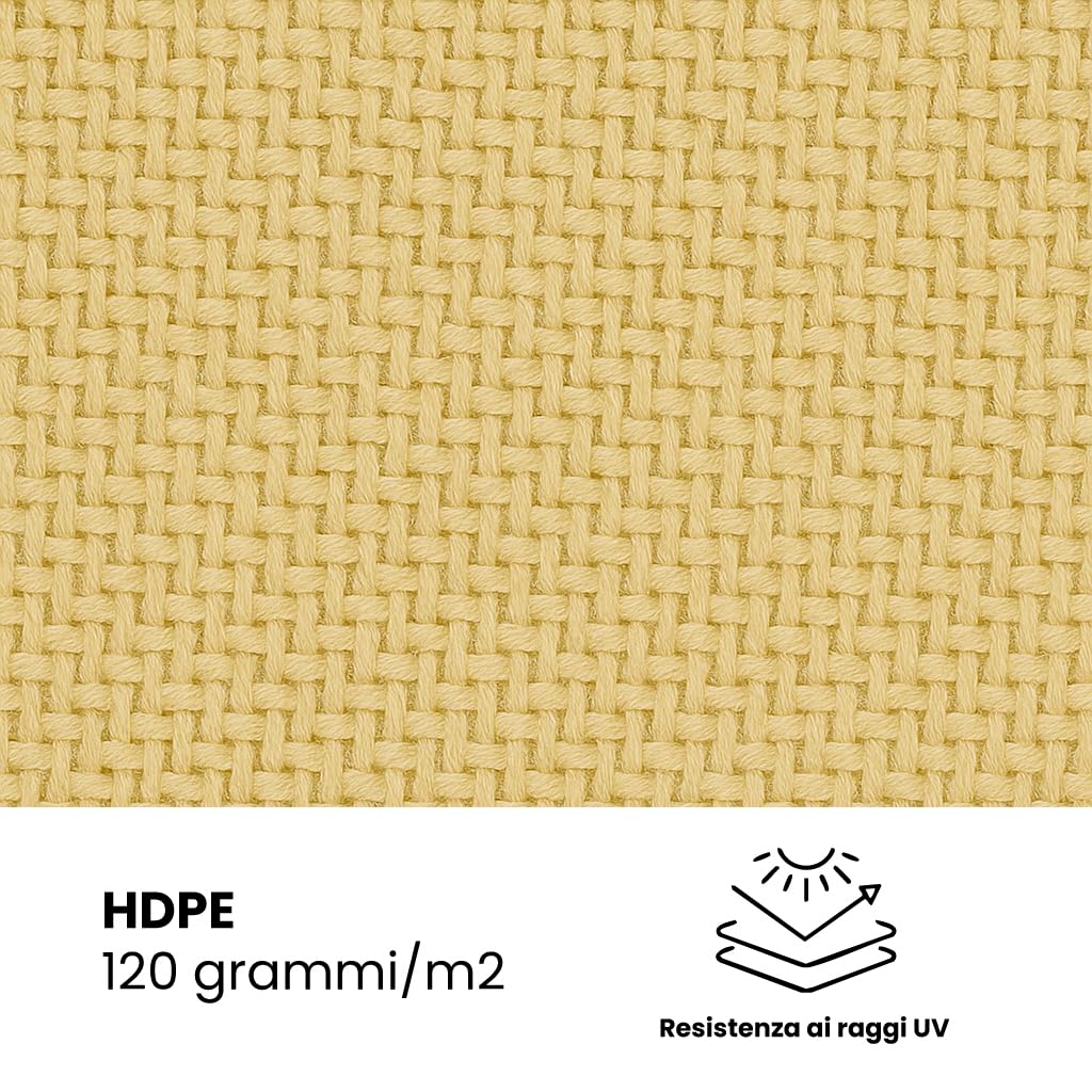 Brigros - Rete Ombreggiante in HDPE 120g/m² per Recinzione Giardino Esterno, Telo Frangivista Oscurante con Lunghezza 15M E Varie Altezze Disponibili, Teli Ombreggianti da Esterno (Alt. 2m, Beige)