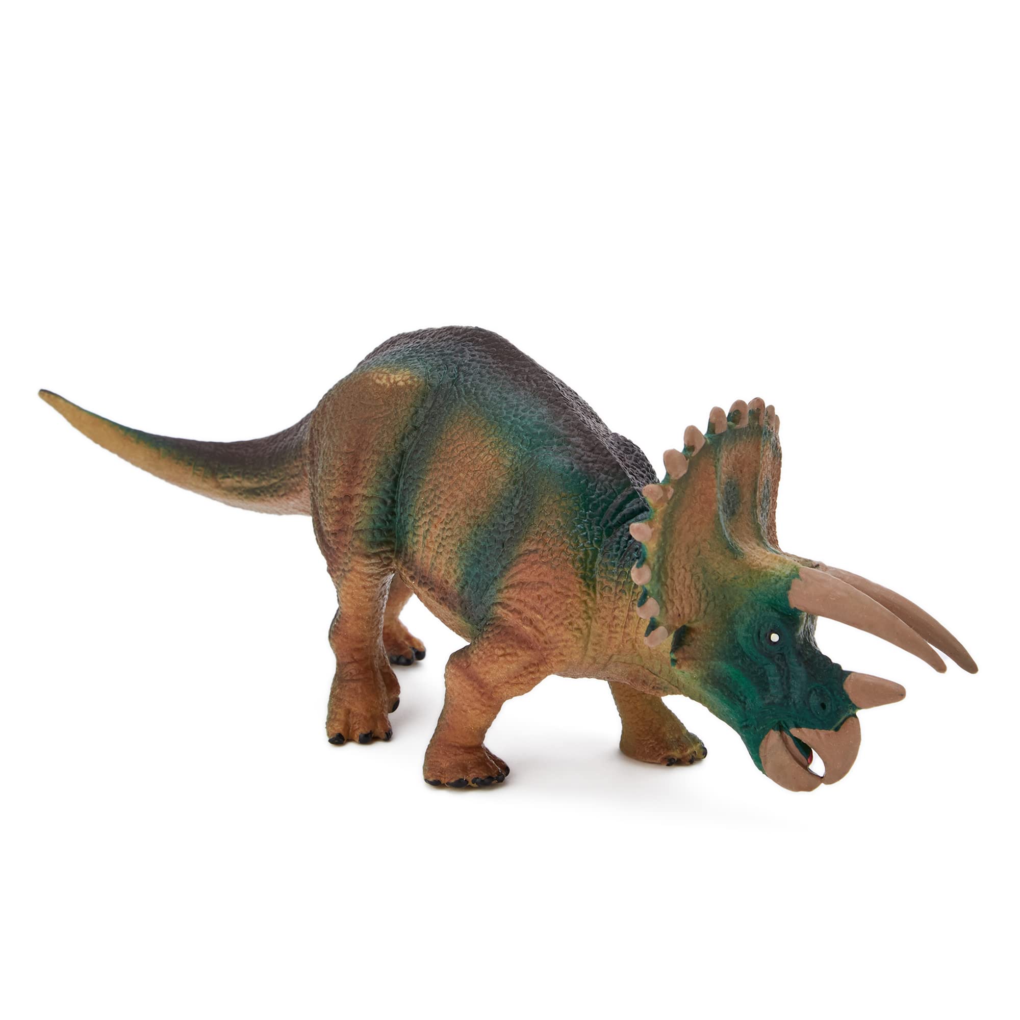 Zappi CoChildrens Triceratops Green/Black Dinosaur Figure Toy (19cm Length) Realistic Detailed Dino Collection for Kids - Action Figures for Playtime Fun & Learning