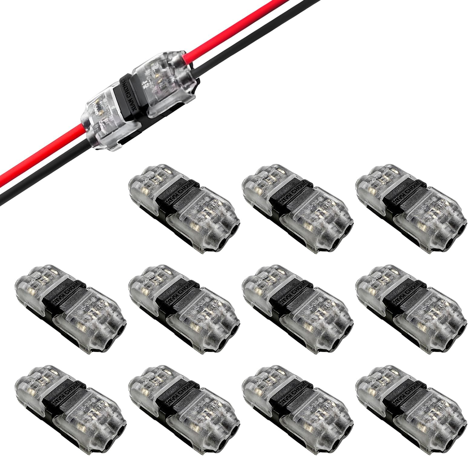 12 PCS Low Voltage Wire Connectors, 2 Way Quick Solderless Wire Splice Connector I Type 2 Pin Terminal, Wires Connector No Stripping Automotive Reliable Connection Fit 20-24 AWG