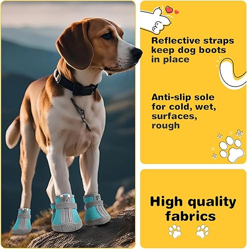 Miniatura 2 de Hcpet Botas de perro para perros pequeños, botas impermeables para perros, protectores de patas para pavimento caliente, botas de senderismo de