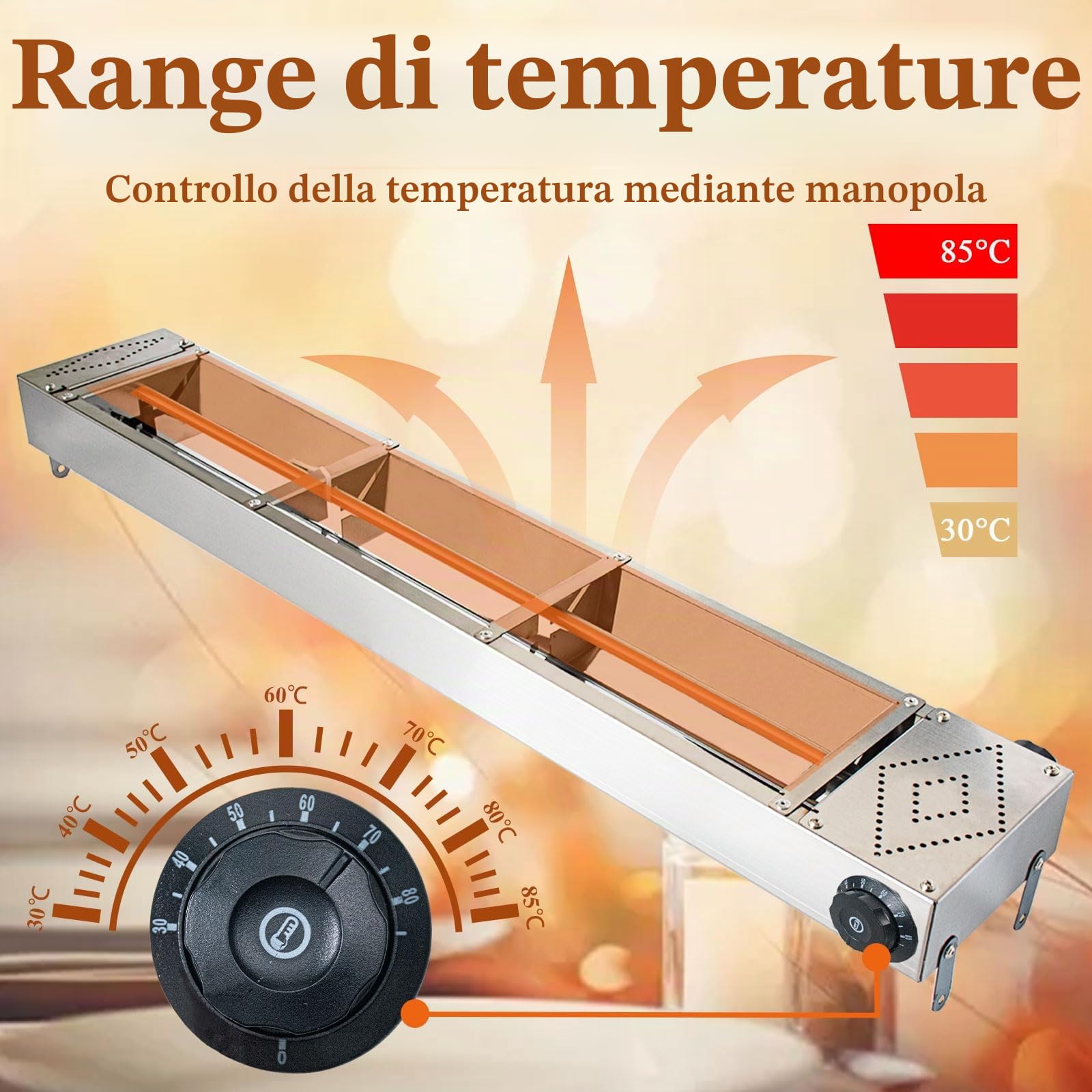 Lampade Scaldavivande Cucina, Sospeso Lampada Riscaldante per Alimenti | Commerciale Lampada Riscaldante Infrarossi per Buffet, Hotel e Ristoranti, Temperatura Regolabile 30-85°C