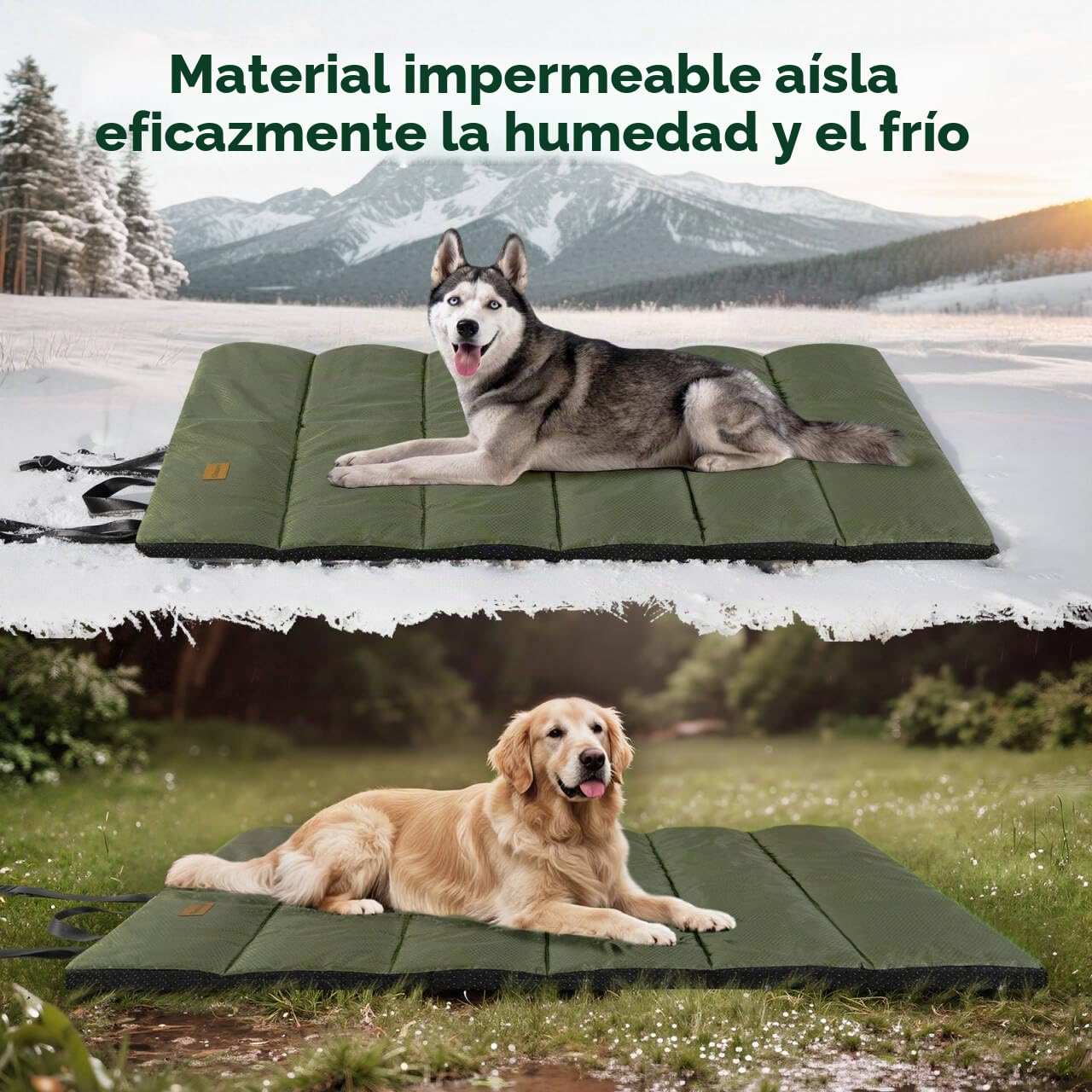 Gimars Cama para Perro de Exterior Mejorada con película Impermeable, fácil de enrollar con Hebilla, Cama de Viaje Grande para Perros medianos y Grandes, portátil, Plegable, Lavable