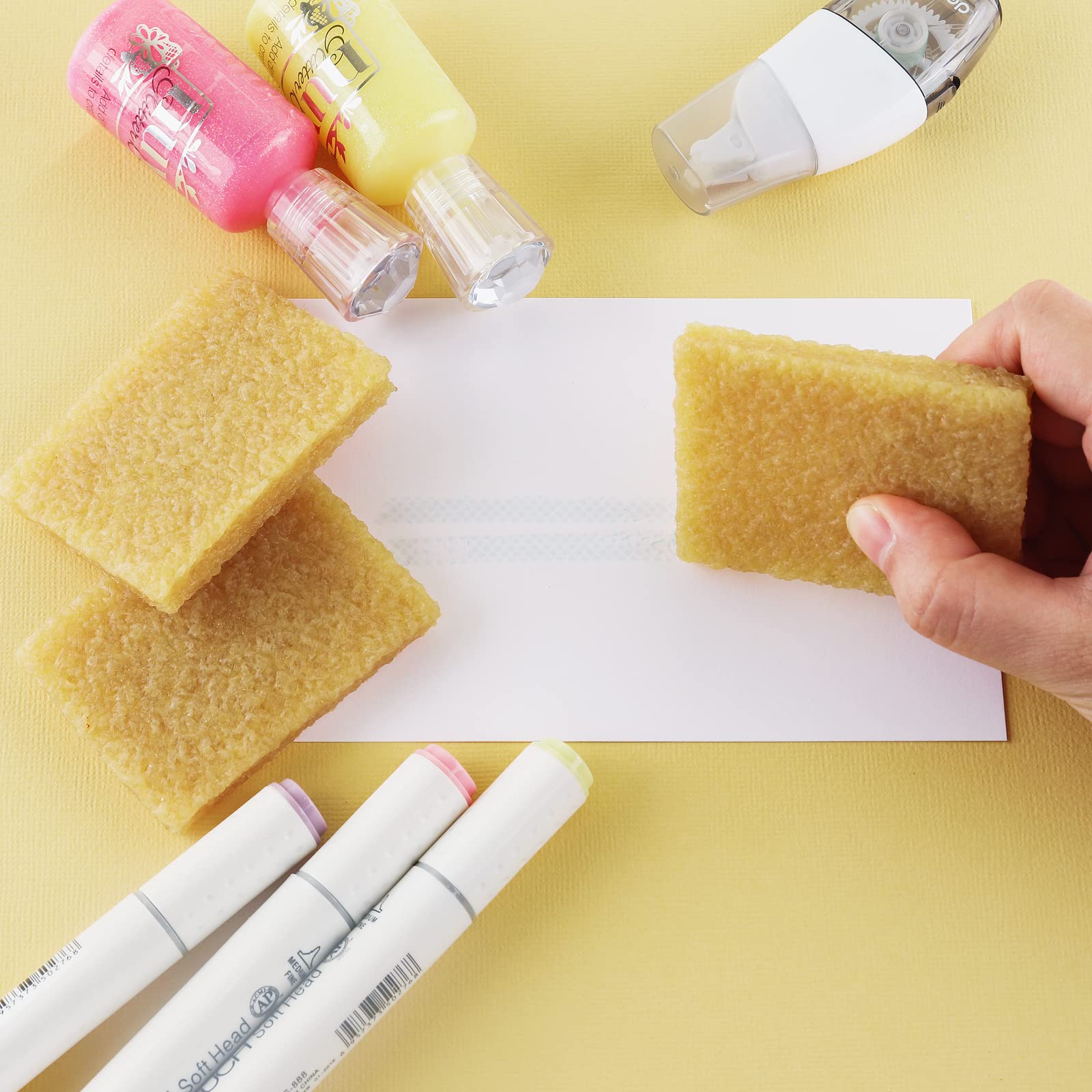 Borrador de Goma de 2 x 2.75 Pulgadas, Para Cemento, Limpieza de Proyectos de Arte de Bricolaje, Eliminación de Adhesivo y Residuos de Papel, Plástico y Más