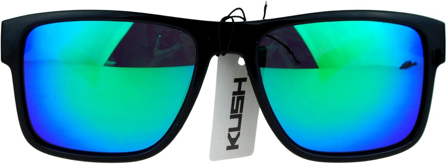 SA106 Kush Mens Color Mirror Rectangular Plastic Sport Sunglasses - Image 2