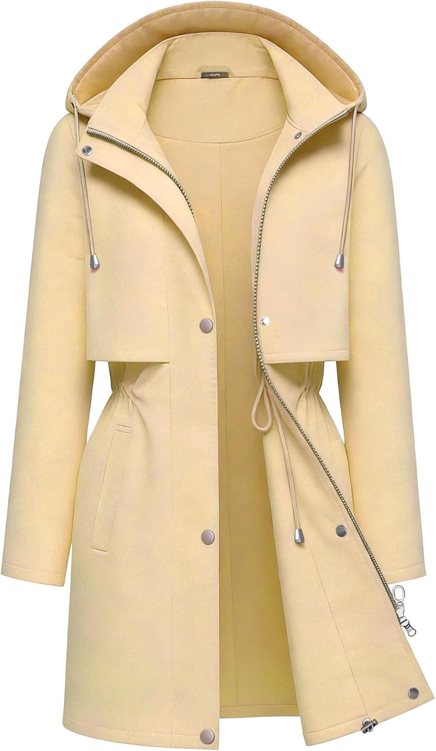 Women Rain Jacket Long Hooded Raincoat Windbreaker Waterproof with Hood, for Sports & Outdoor