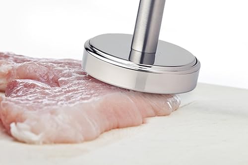 Miniatura 3 de Fantes - Golpeador de carne, acero inoxidable, 5 pulgadas de alto con superficie de golpeo de 3.25 pulgadas, el mercado italiano original desde