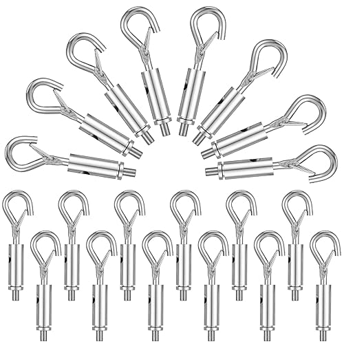 Zonon 20 piezas de tensión de gancho y ojo portátiles para 125-116 galvanizado304316 cuerda de cable de acero inoxidable colgante de luz accesorios