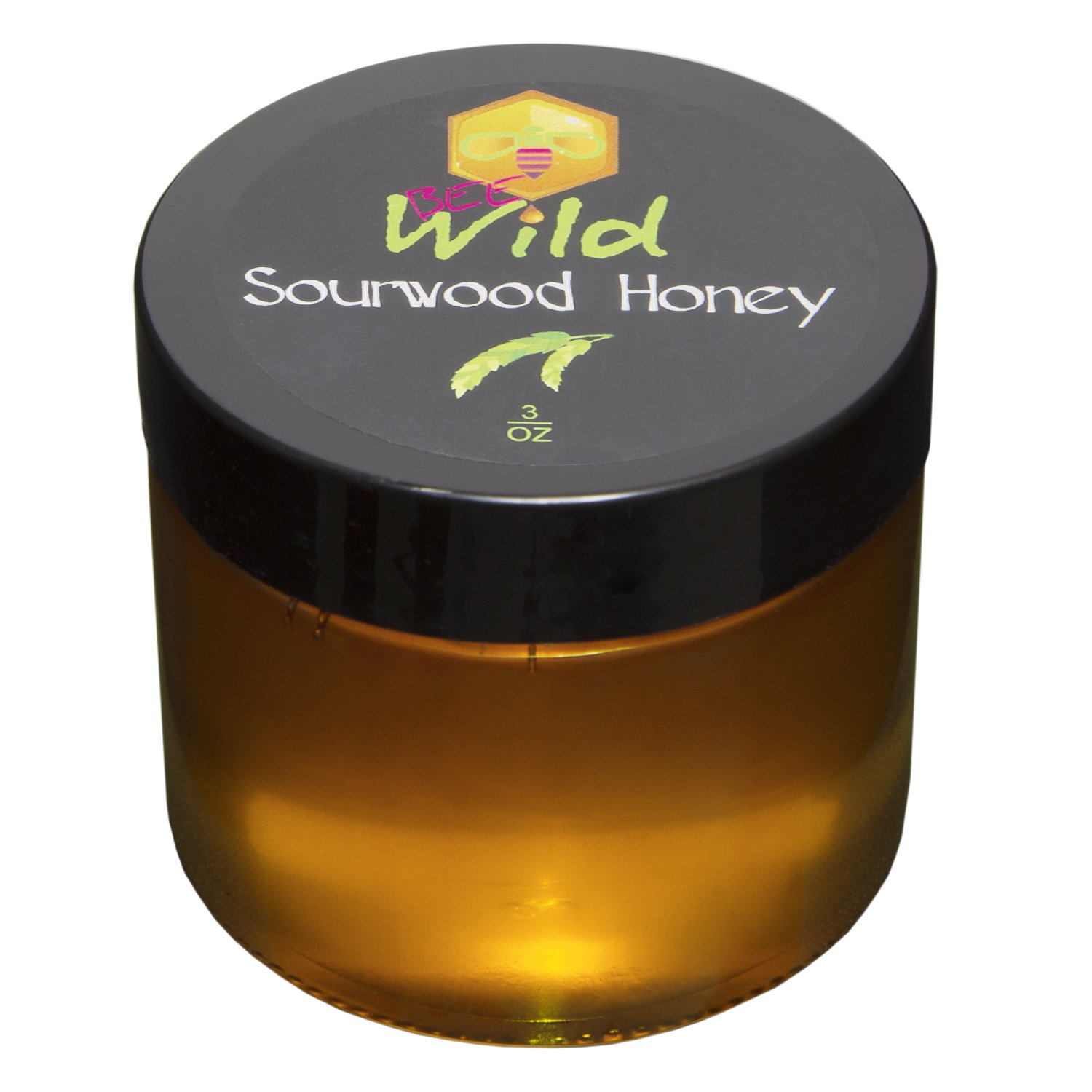 Bee Wild 100 % Pure Raw Organic Unfiltered Honey - Sourwood, 3 ounce Pack of 4