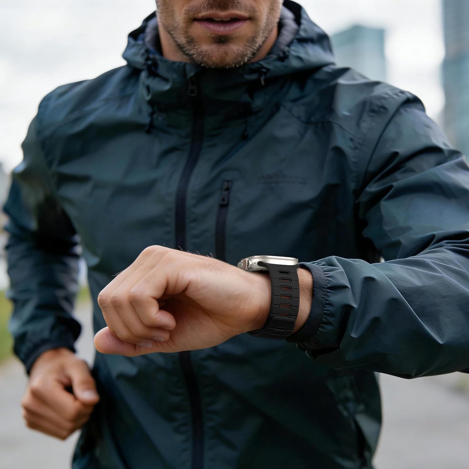 Odbeai Magnetic Sport Band Compatible with Apple Watch Ultra 3 2/Ultra Band for Men 44mm 46mm 49mm 45mm 42mm,Strong Magnet Outdoors Breathable Silicone Strap for iWatch All Series 11 10 9-1 SE,Black - Image 7