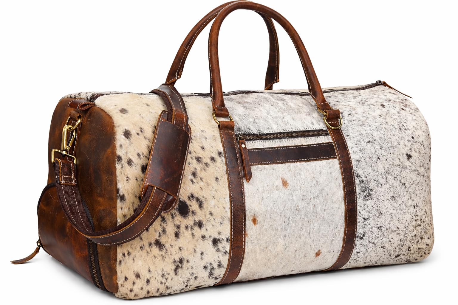 Leather Duffel Bag for Men & Women, Genuine Weekender Travel Bag, Handmade Overnight Gym Bag with Shoulder Strap, Carry-On for Business & Outdoor