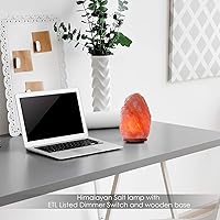 Vista 2 de Himalayan Glow 1004 Lámpara de sal natural del Himalaya tallada a mano, paquete de 2, naranja/ámbar