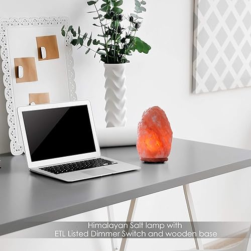 Miniatura 2 de Himalayan Glow 1004 Lámpara de sal natural del Himalaya tallada a mano, paquete de 2, naranja/ámbar