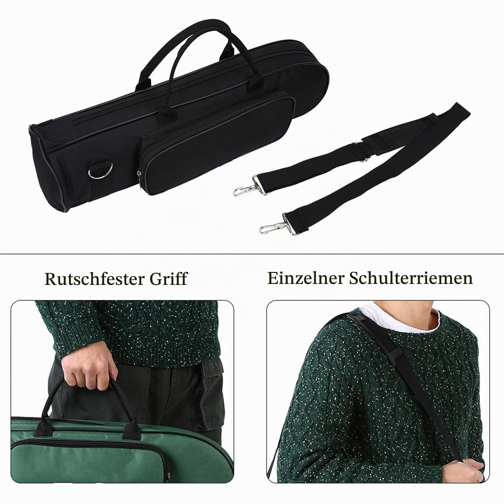 VGEBY Trompeten-Gigbag, Oxford-Stoff, weich, verstellbar, mit Schultergurt, Schwarz