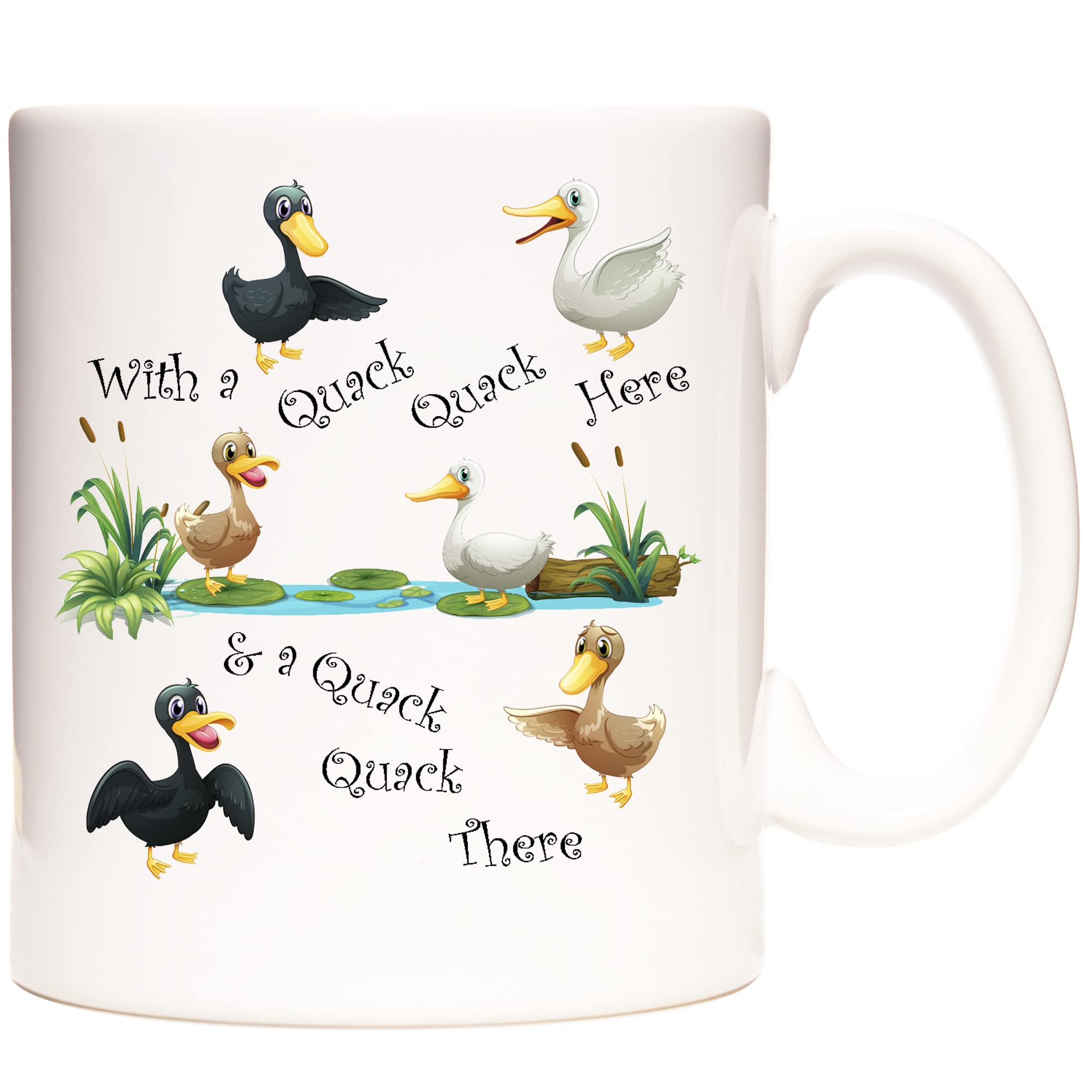 Duck Gift Coffee Mug, with a Quack Quack Here and a Quack Quack There Mug. Ceramic Gift Mug for Duck Fanciers - Image 2