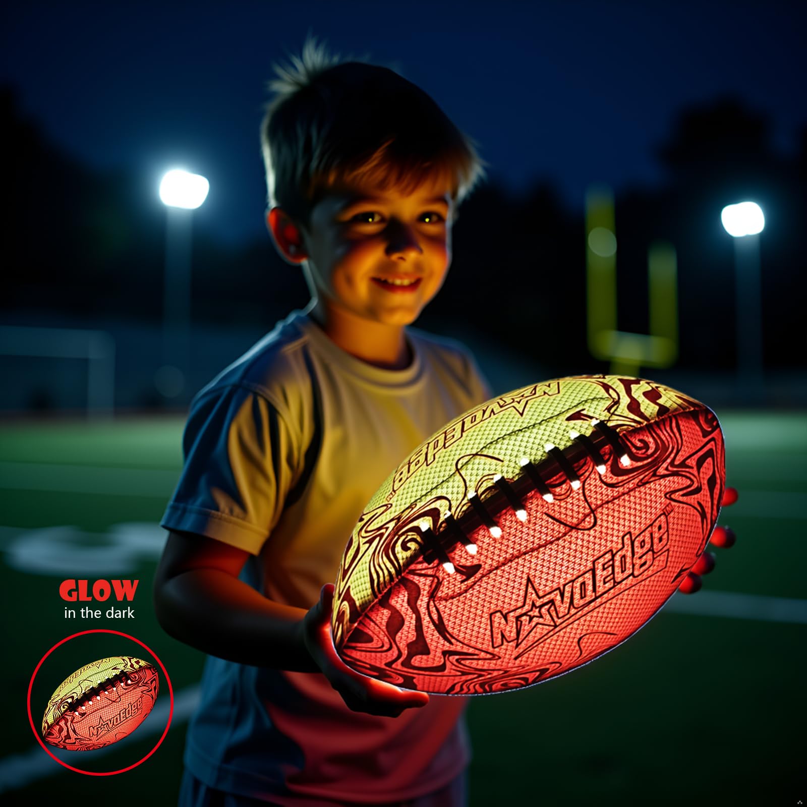 Balón de fútbol LED, resistente al agua, incluye bomba