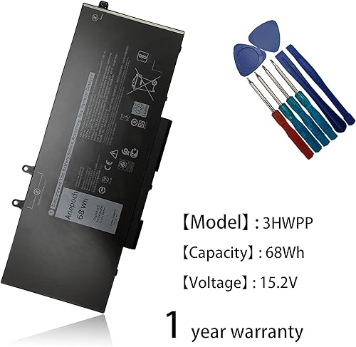 Miniatura 2 de 3HWPP - Batería de repuesto para laptop Dell Latitude 5401 5411 5501 5511 Precision 3541 3551 Series Notebook 03HWPP 10X1J N2NLL 1VY7F 01VY7F 15.2V