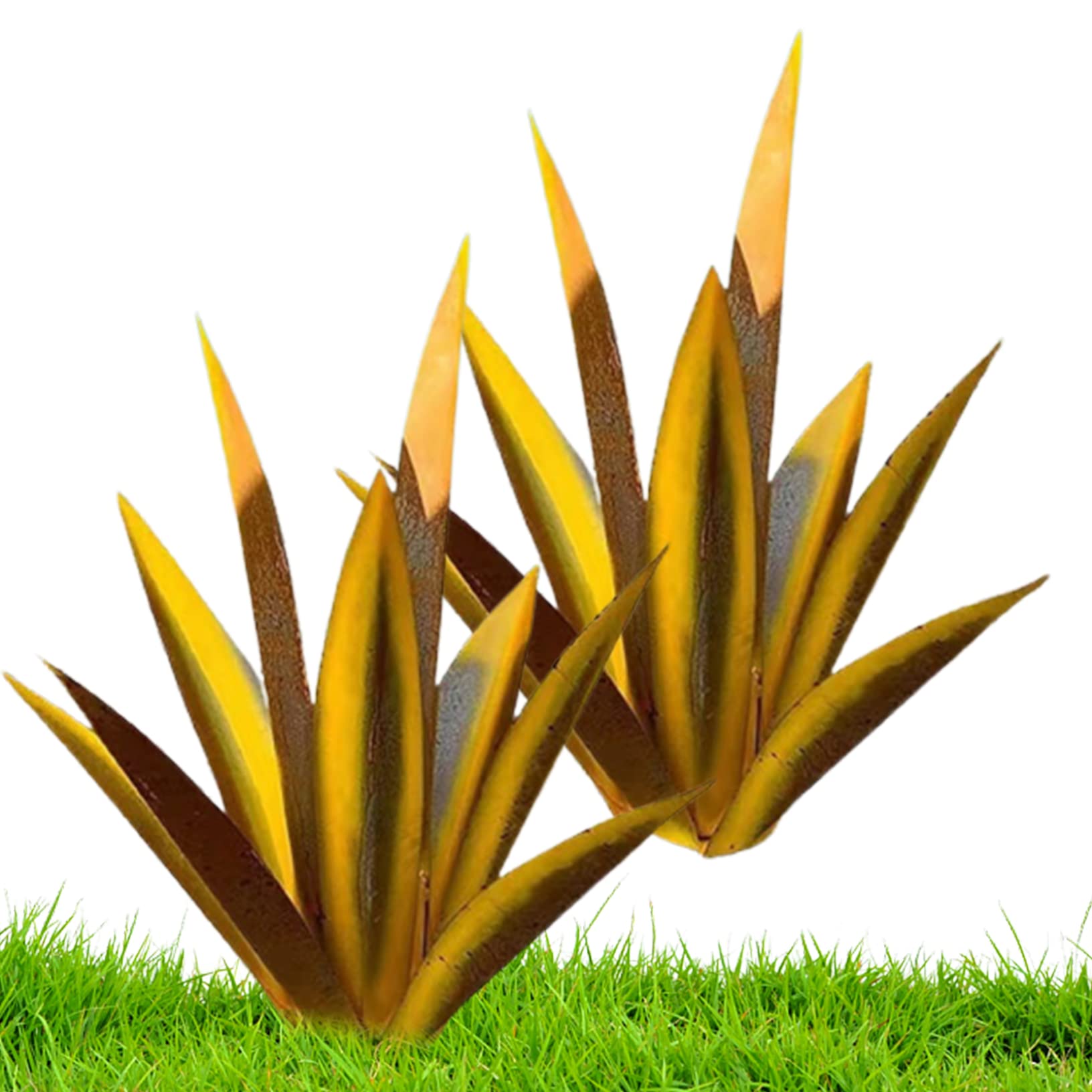 Gcroet Scultura di Tequila, 2pcs Giardino Decorazione Tequila Fai da Te Tequila Rustica Scultura in Metallo Arte di Agave Agave per Ornamenti da Giardino da Giardino