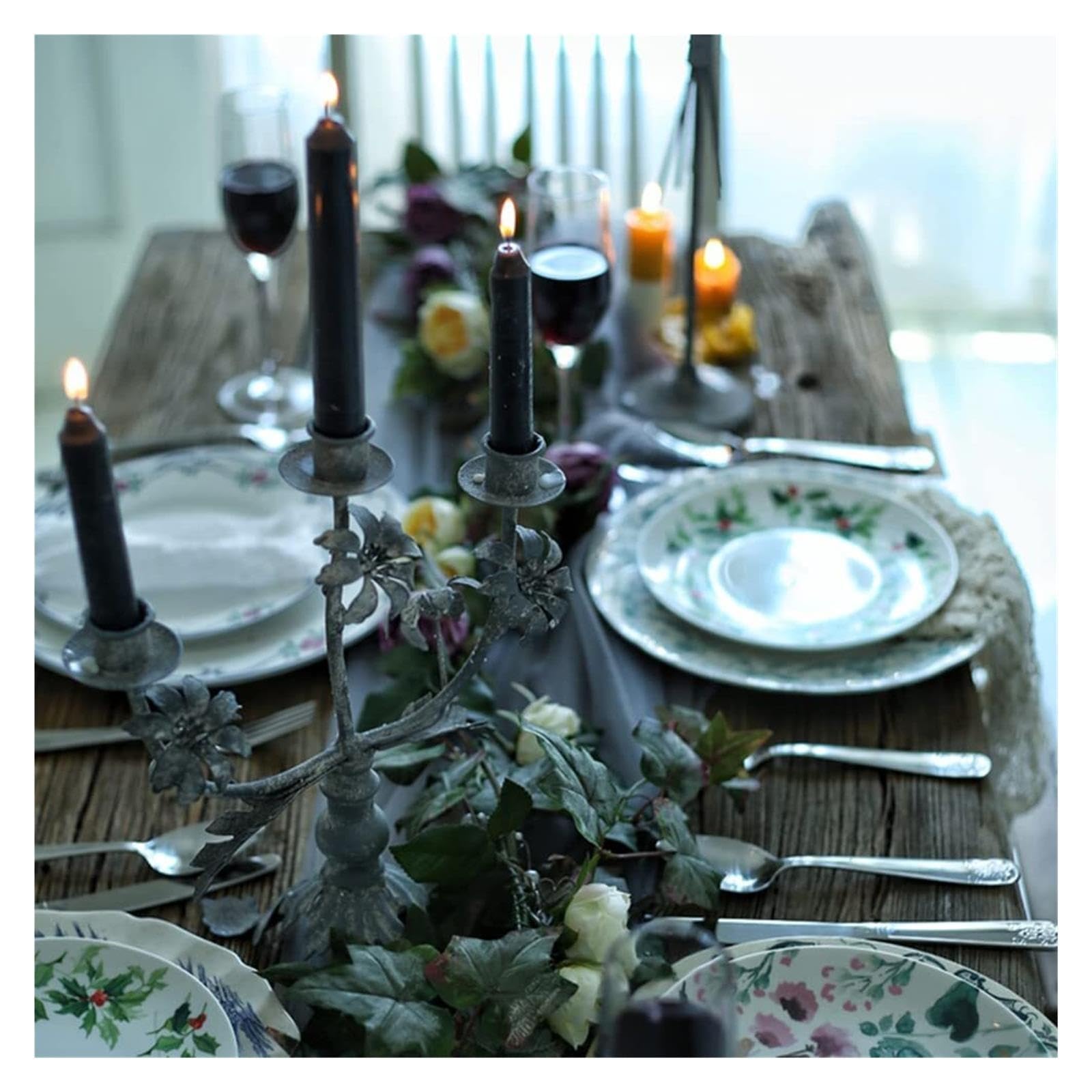 Portacandele Shabby Chic 3Arms Candle Holders for Flolwers Candlestick Decorazioni per la mensola del Camino