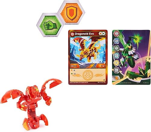 Miniatura 2 de Bakugan Evolutions 2022 Pyrus Dragonoid Evo - Figura coleccionable de núcleo de 2 pulgadas y tarjetas coleccionables