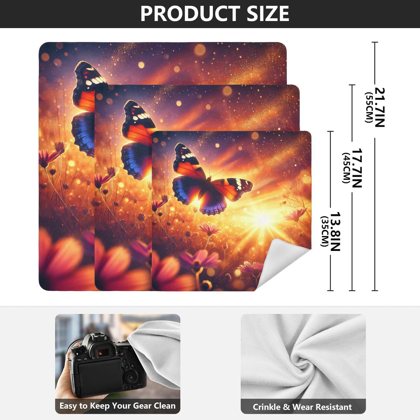 Butterfly Sunset Golden Camera Lens Wrap 21.7