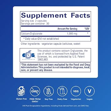 Pure Encapsulations Calcium-D-Glucarate | Supplement to Support Cellular Health in the Liver, Lungs, Breast, and Colon* | 60 Capsules | Supplement to Support Cellular Health in the Liver, Lungs, Breast, and Colon*