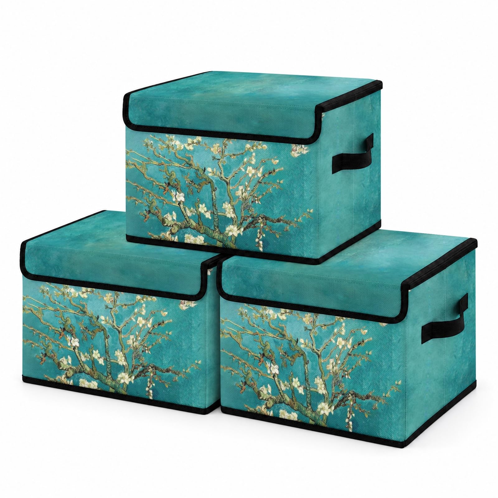 Stackable Clothes Storage Bins with Lids 3 Pack