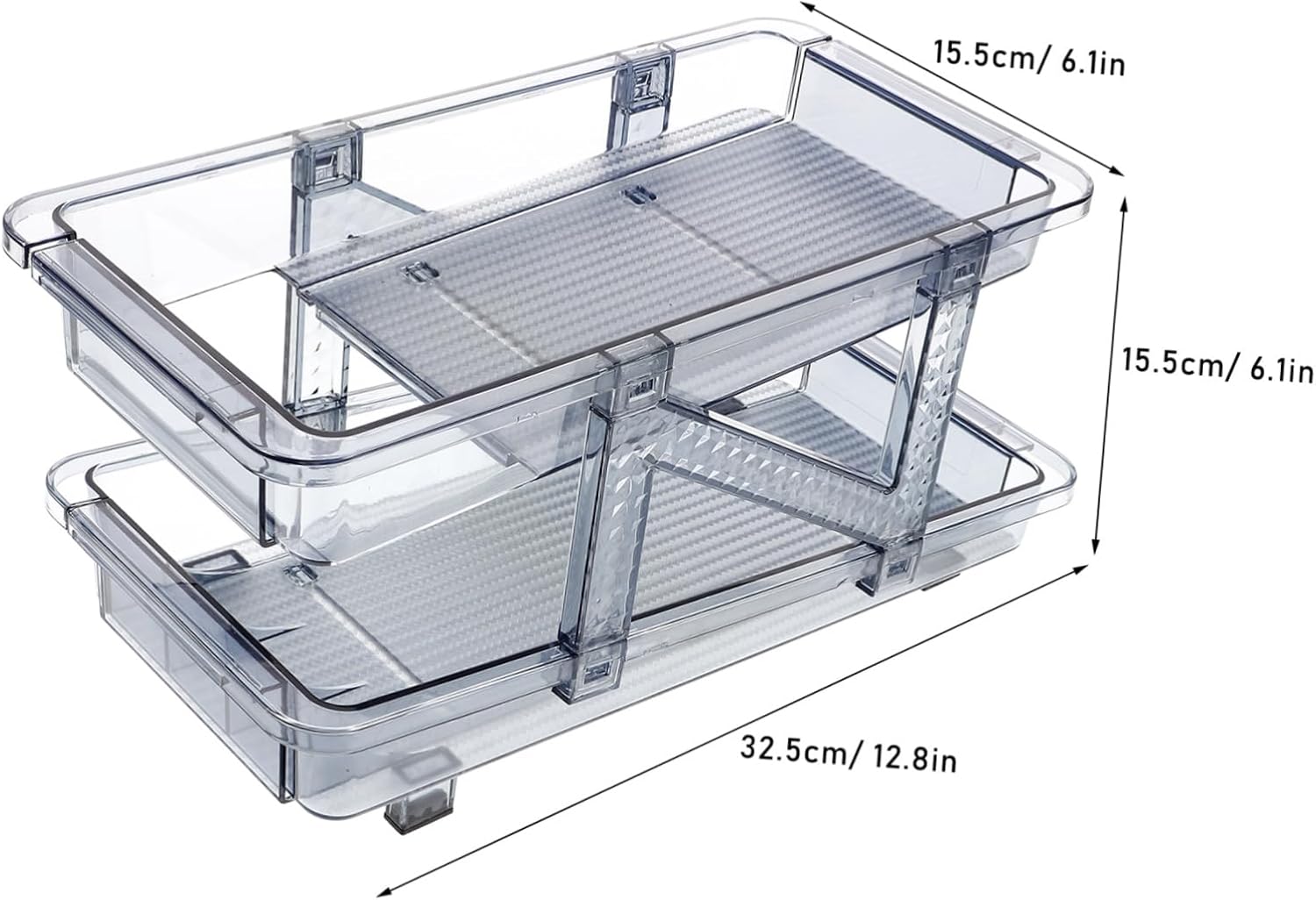 ABOOFAN Soda Can Organizer Rack Double Tier Stackable Beverage Dispenser for Refrigerator Transparent Design for Easy Visibility Material for Use for Kitchen and Bar Storage