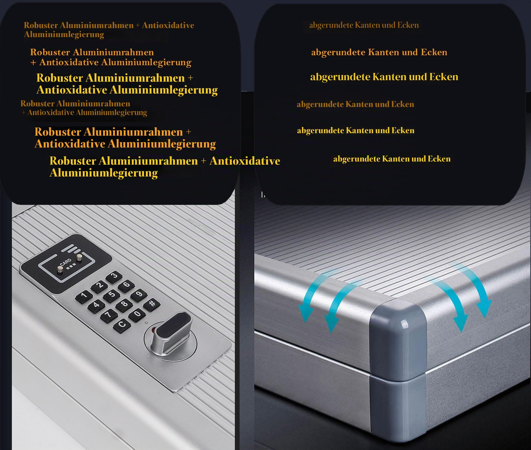 TUKA-i-AKUT Schlüsselkasten 72 Haken mit Elektronikschloss, Abschließbar Metall Schlüsselschrank Wandmontage, Aluminium Schlüsseltresor, farbige Schlüsselanhänger und Zahlenschloss, TKD8651-72