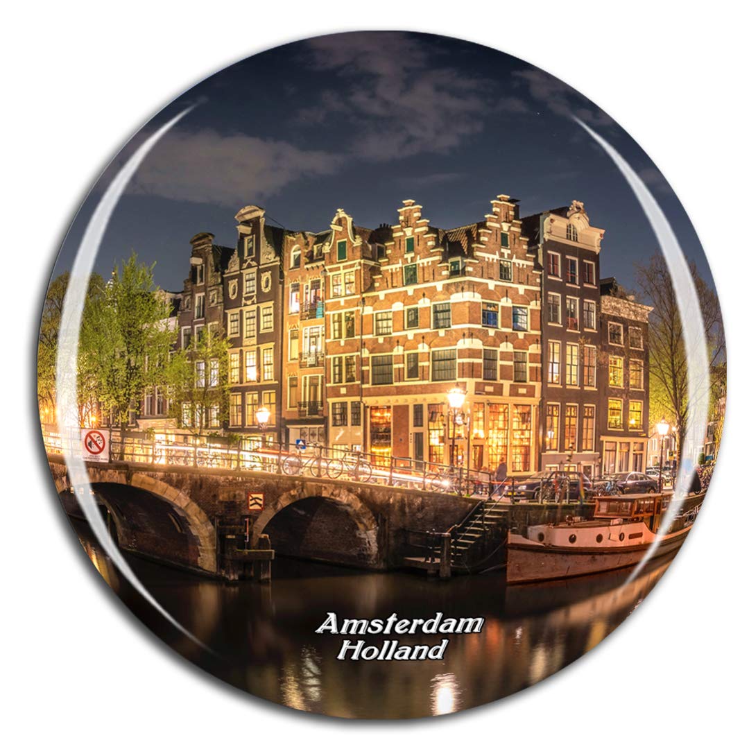 Weekino Netherlands Holland Amsterdam Bridge Fridge Magnet 3D Crystal Glass Tourist City Travel Souvenir Collection Gift Strong Refrigerator Sticker
