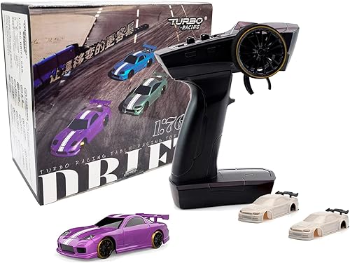 Turbo Racing C61 176 Escala Drift RC Car con Gyro Mini Full Proporcional RTR 2.4GHZ Control remoto con 2 carrocerías reemplazables (morado)