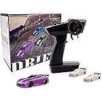 FLYCOLOR Turbo Racing C61 1:76 Scale Drift RC Car with Gyro Mini Full Proportional RTR 2.4GHZ Remote Control with 2 Replaceable Body Shell(Purple)