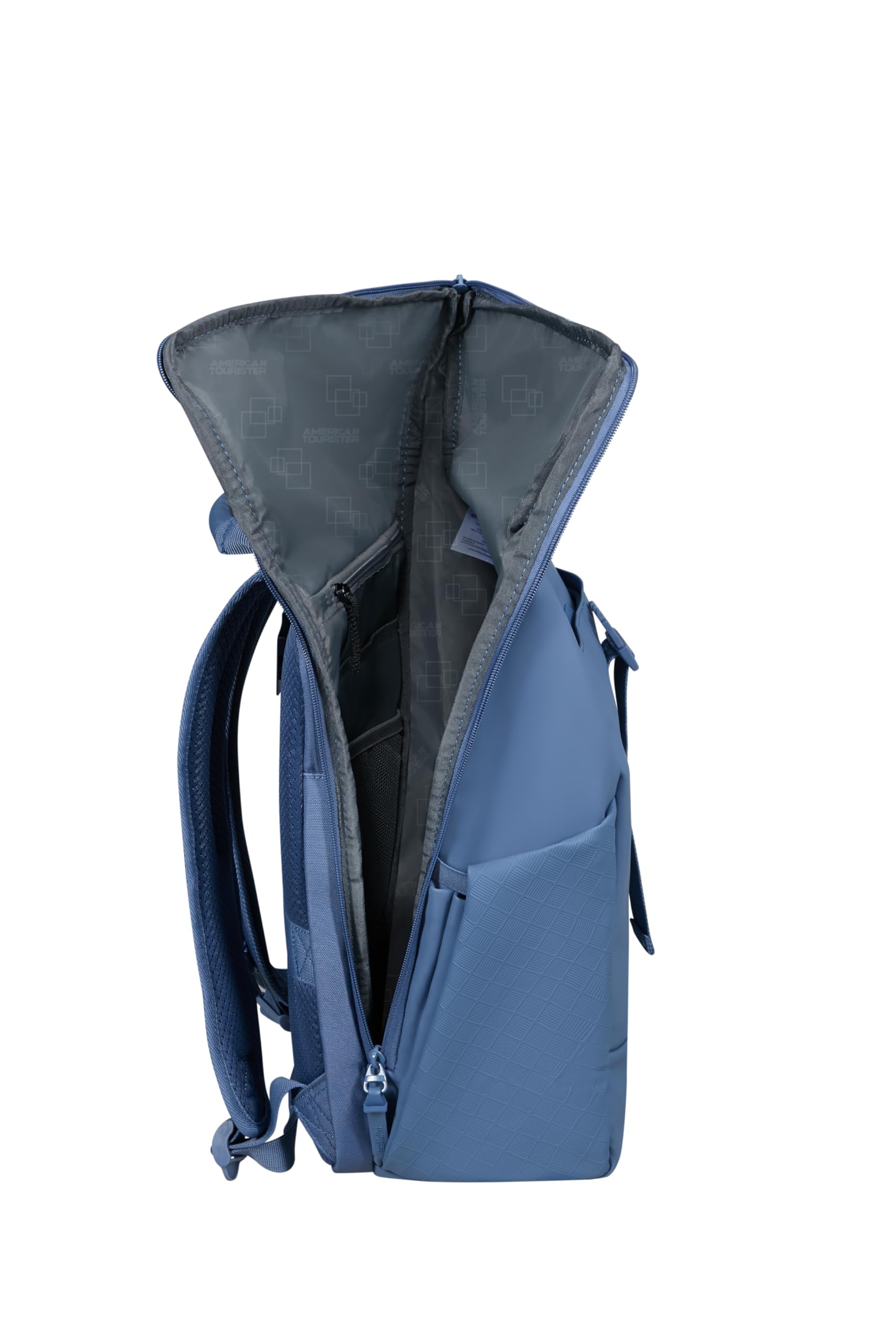 American Tourister Urban Tide - Mochila PC Rolltop 14", Mochila Business & Viaje Repelente al Agua, para Oficina, Escuela, Universidad & Viajes - Azul (Storm Blue)