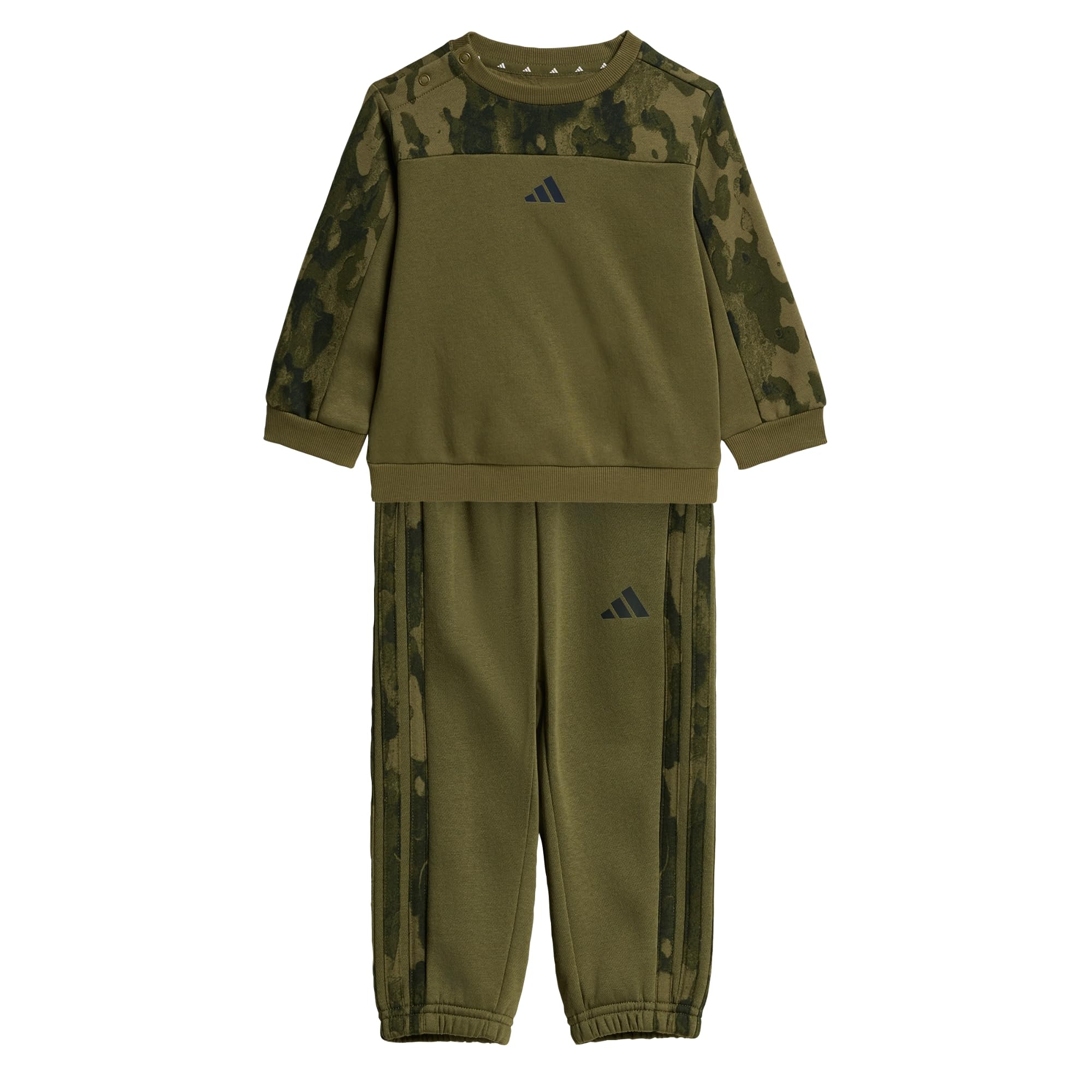 adidas unisex seasonal essentials camo fleece jogger infants green 3-4y