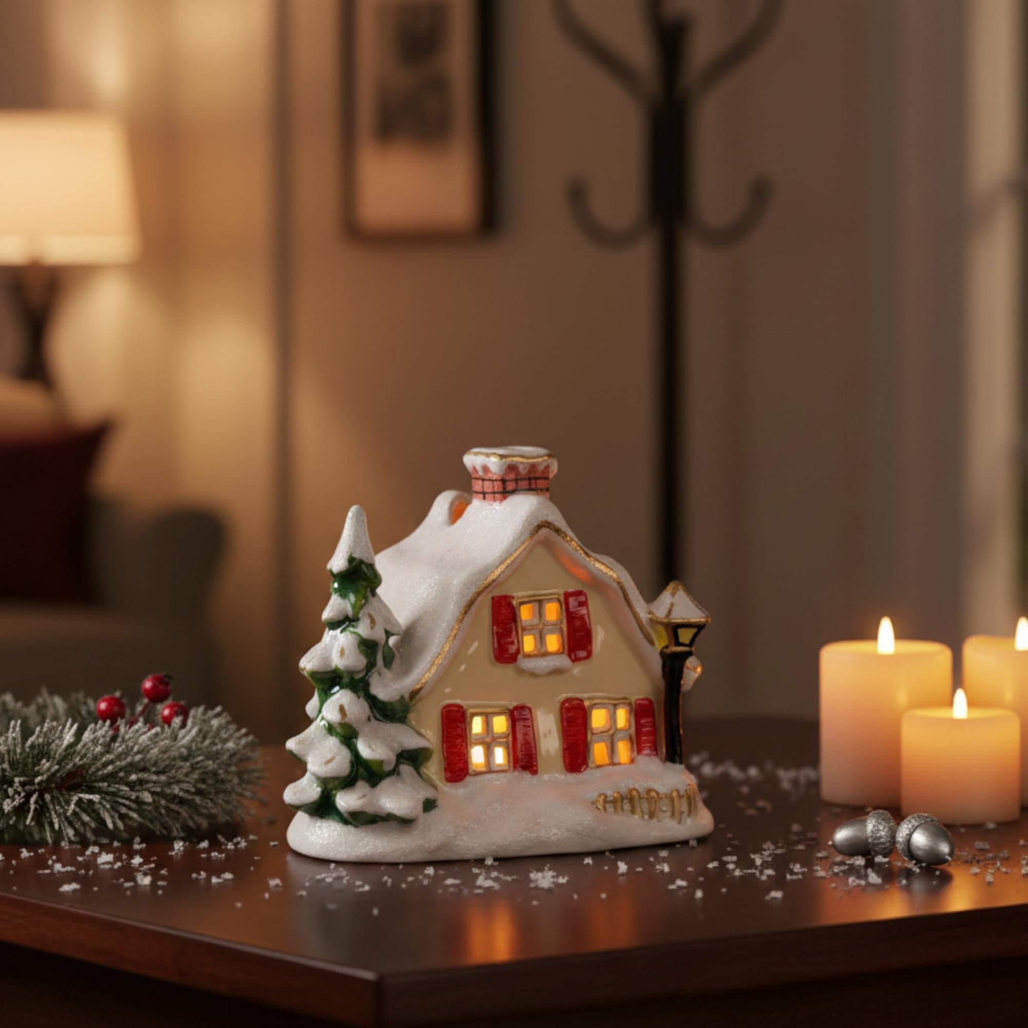 Amazon.com: Blue Sky Clayworks 15138 Snowy Candle House, 6.75-inch