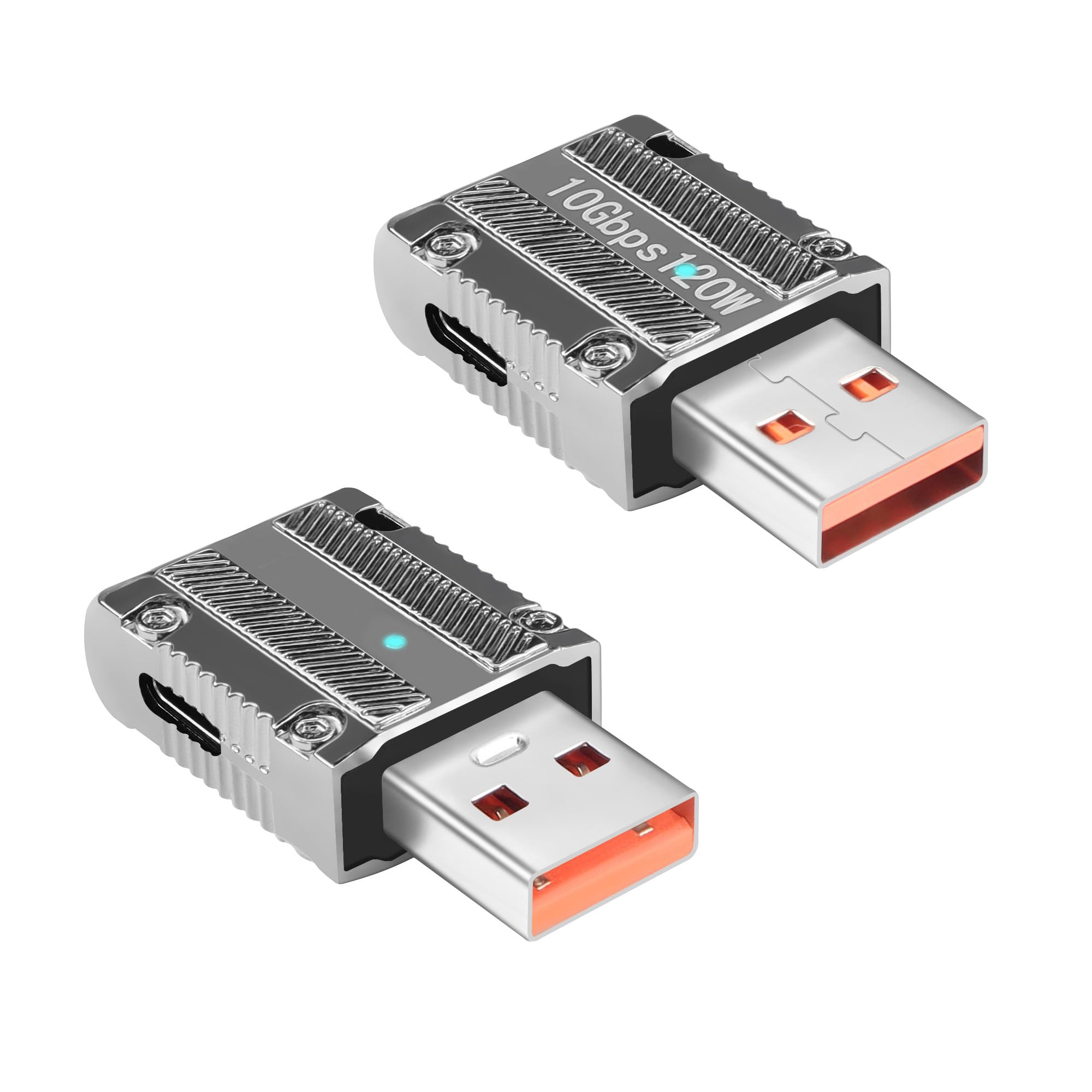2-Pack USB Type-C (3.1) Male To USB 3.0 A Male Adapters - Data Transfer & Charging Connector For Phones, Laptops