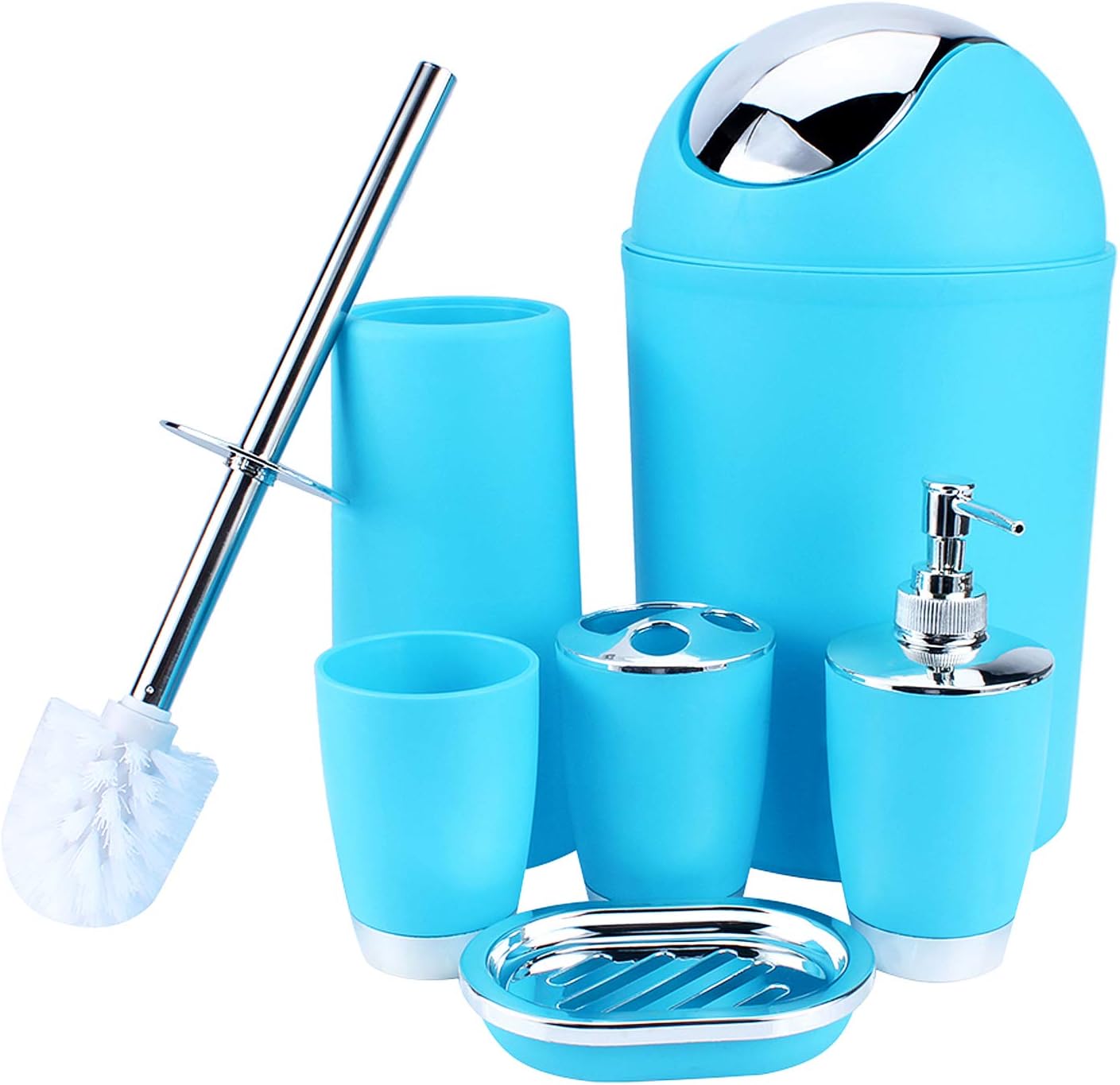 Bathroom Set Blue Bathroom Accessories Set 6 Pcs Plastic Bathroom Sets with