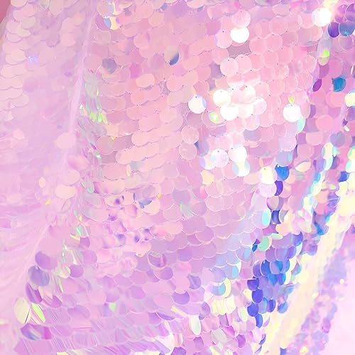 Miniatura 3 de SIELUNO Mantel de sirena, mantel de lentejuelas, cubierta de mesa de escamas de pescado para boda, cumpleaños, fiesta de sirena, mesa rectangular,