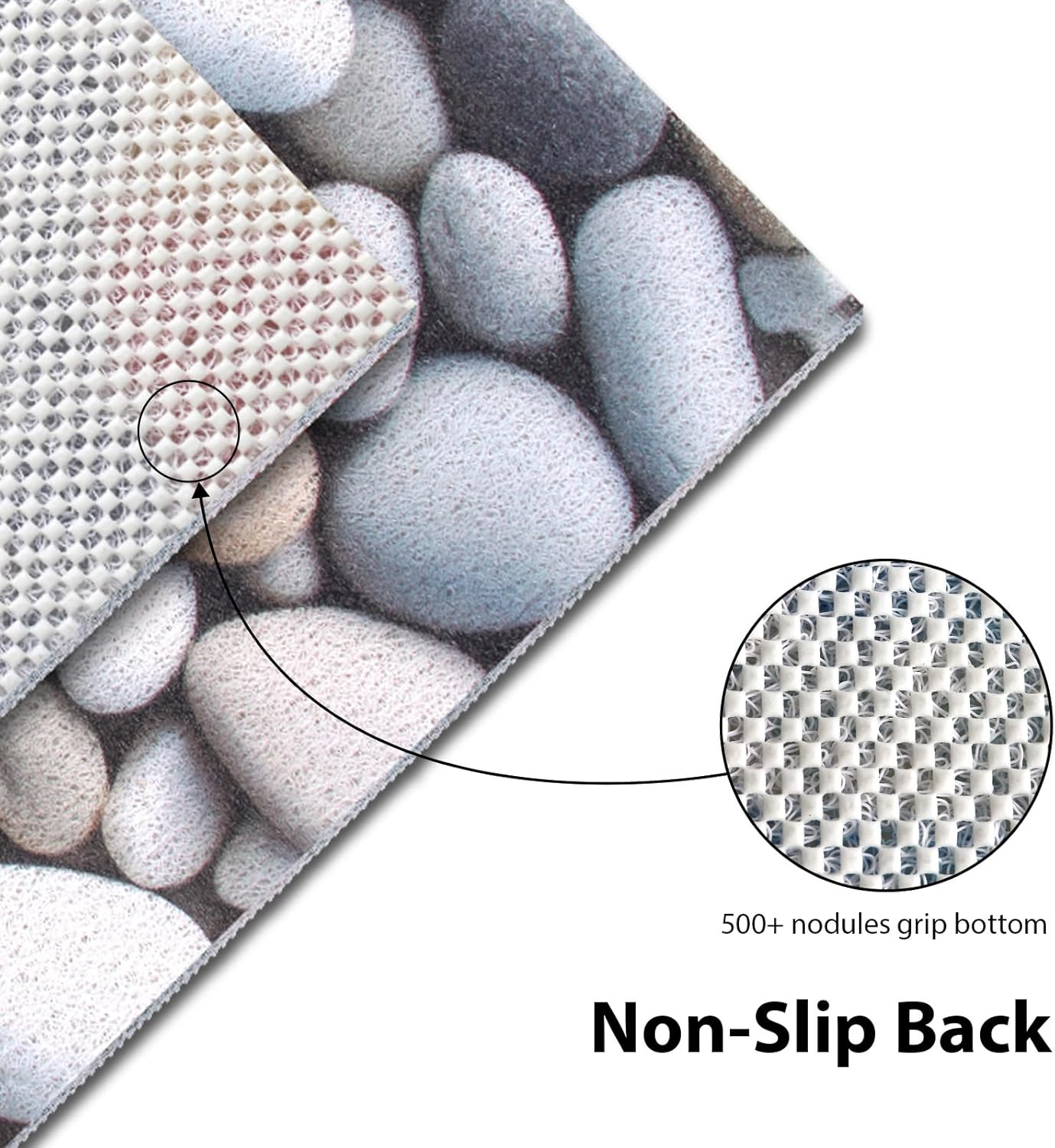 Square Shower Mat, Yonala 36 x 36 Inch Stylish Non Slip Shower Mats for Inside Shower with Central Drain Hole, Soft Trimmable PVC Loofah Anti Slip Shower Mat for Walk in Shower Stall