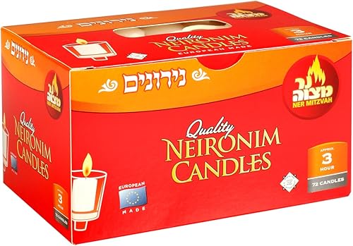 Miniatura 6 de Ner Mitzvah 5 Hour Neironim Candles - Shabbat Neronim and Votive Wax Candle - 72 Count