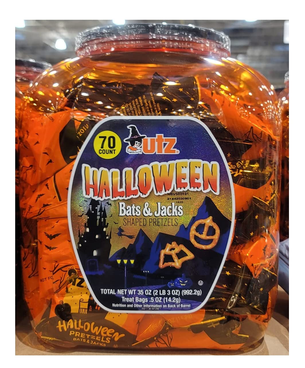 Utz Halloween Pretzel 70 Count 35 oz Pack Spooky Snack for TrickorTreaters!