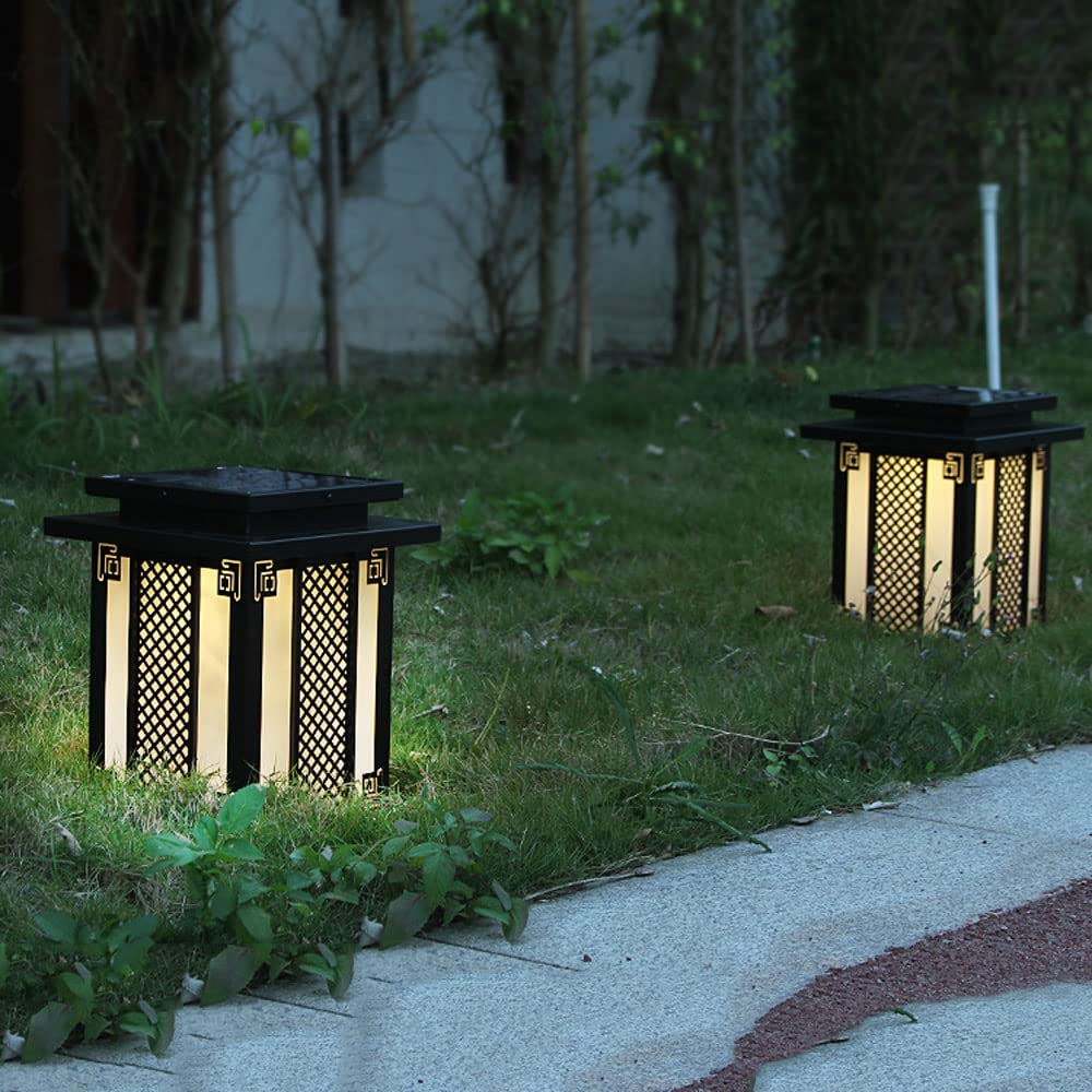 Colonne Lumineuse de Jardin extérieur Chinoise Robuste et Durable, Lampe sur Poteau/Pilier Moderne en Acrylique étanche E27, éclairage paysager créatif pour Villa, pelou,