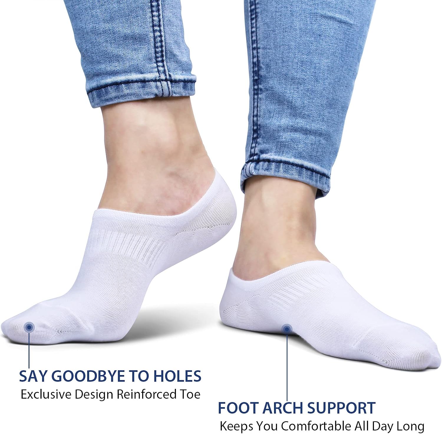 Socks Womens No Show Low Cut Anti-Slid Non Slip Cotton Sock 6 Pair Pack