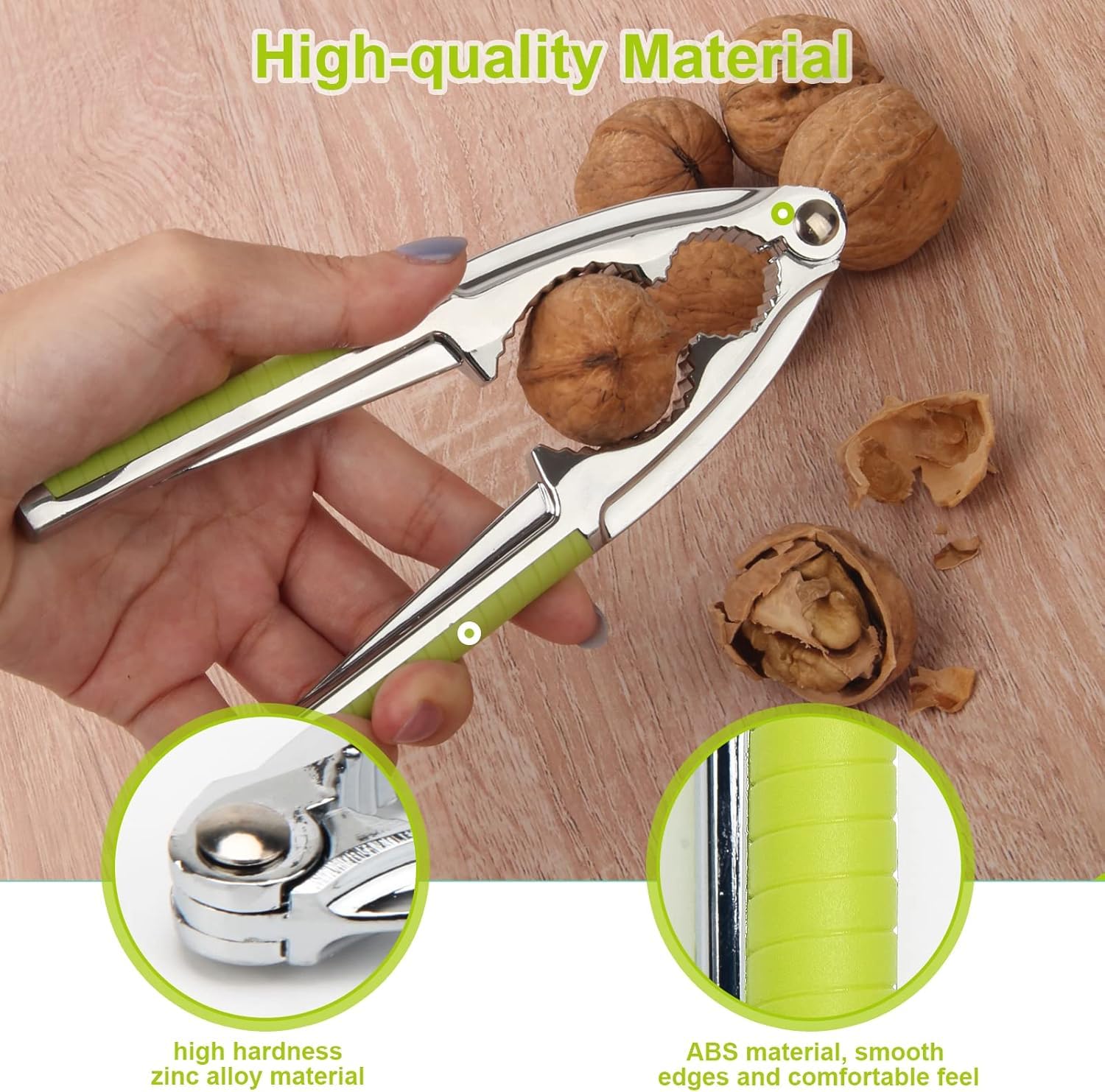 HOMAVA Nut Crackers Walnut Cracker Heavy Duty Shell Cracker Seafood Cracker Walnut Opener Tool with Non-Slip Handle | Pack 1 3