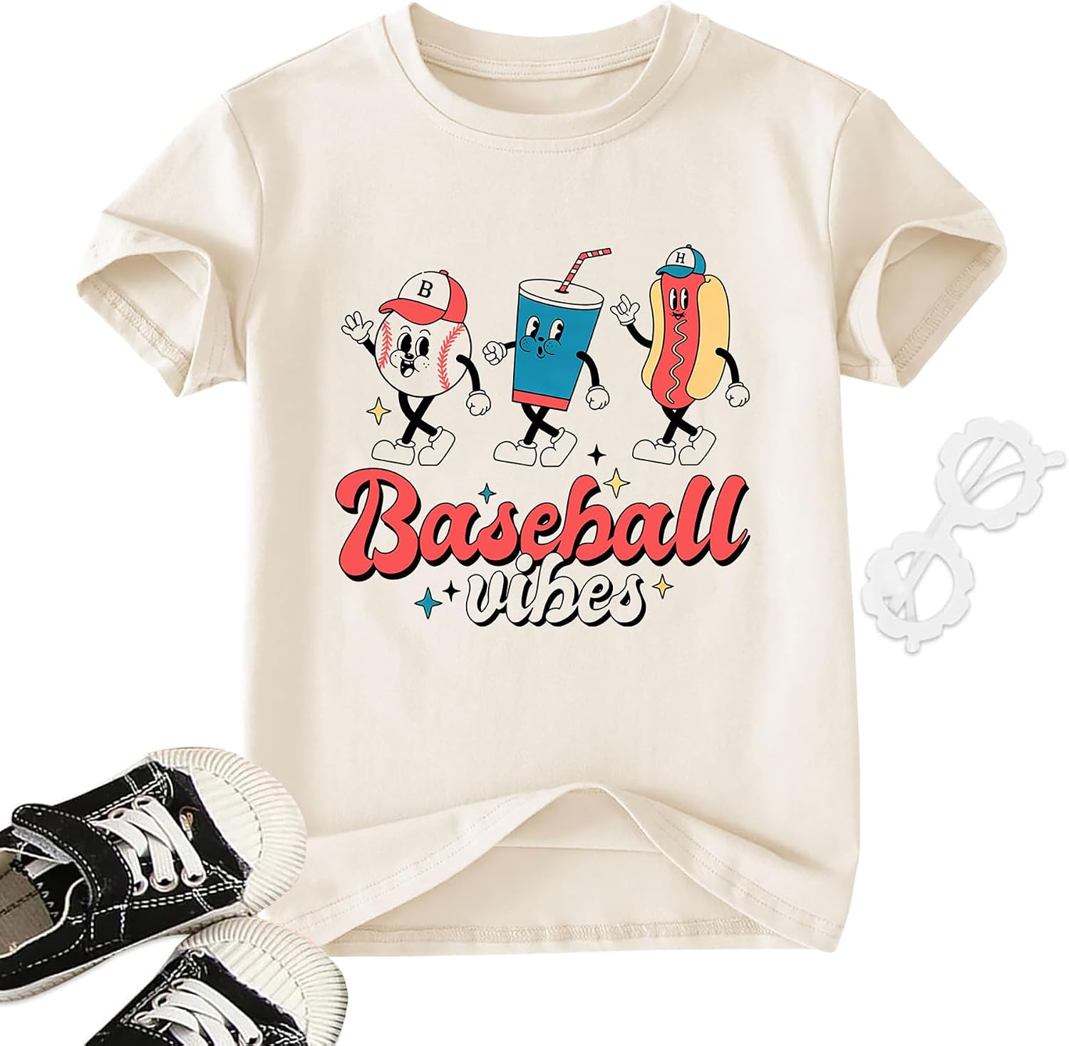 Baseball Shirts for Toddler Boys Girls Kids Baseball Short Sleeve Tee | 18 Month-7 Years Old,Soft Fabric,Lightweight,Vibrant Parttern